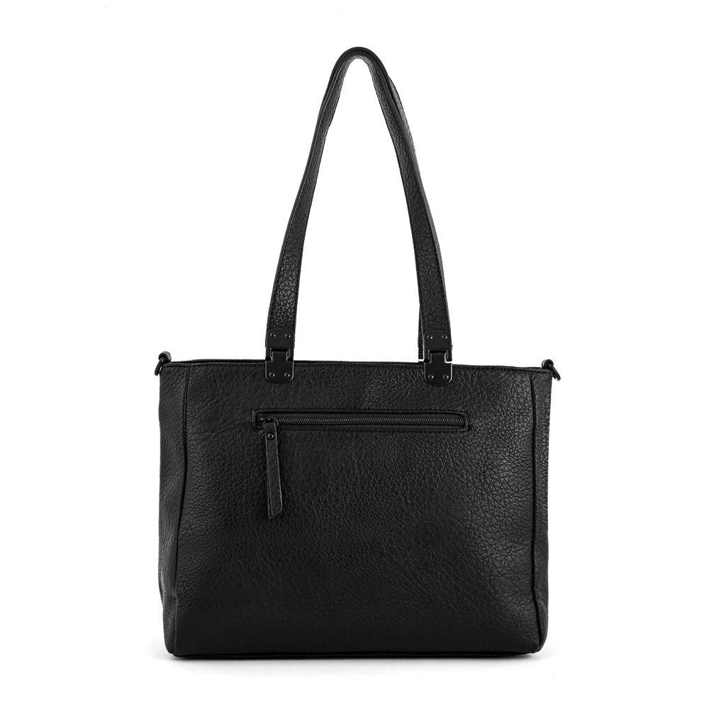 Cartera dos asas tres divisiones mediana jelena negro-2