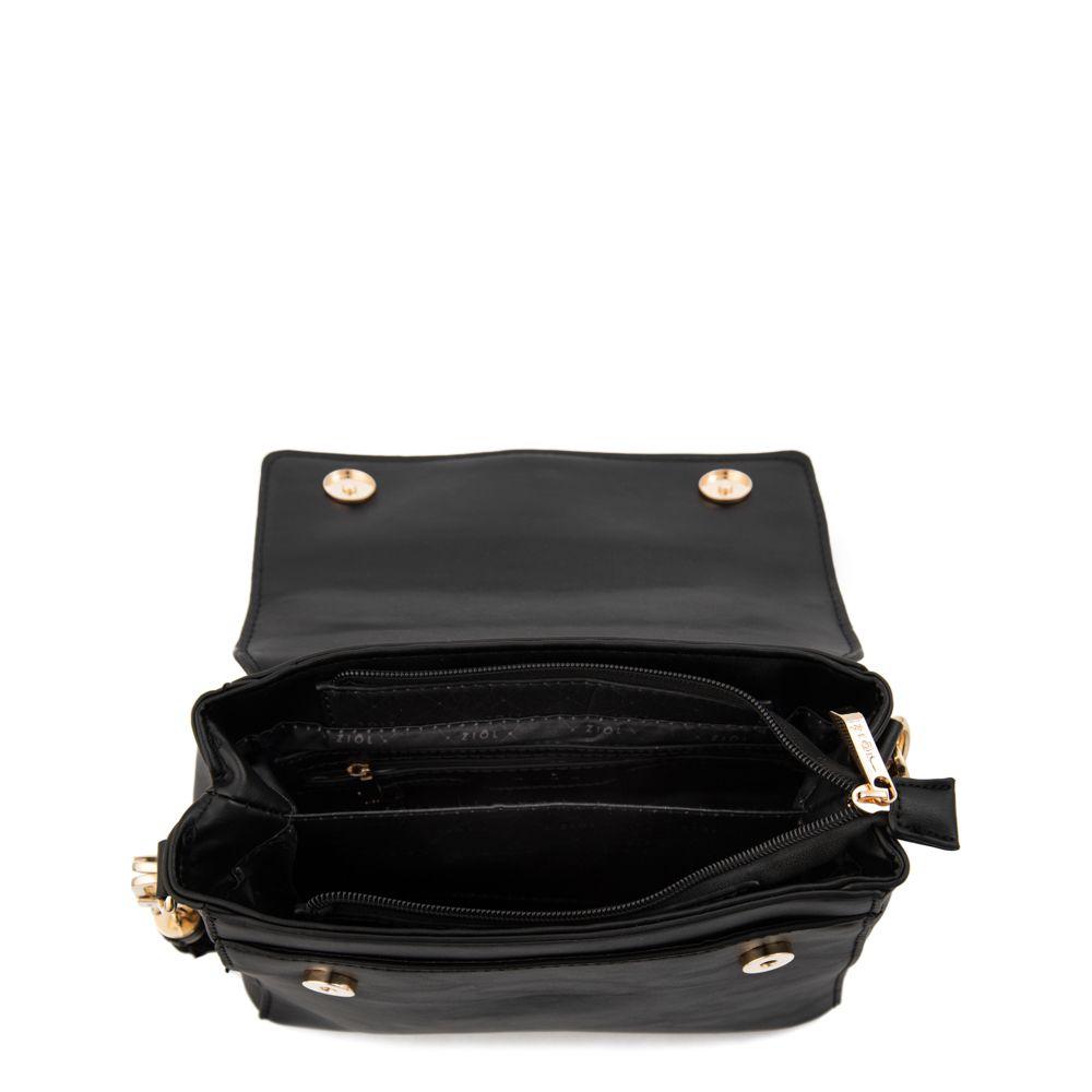 Cartera bandolera con tapa pequeña elaia negro-3