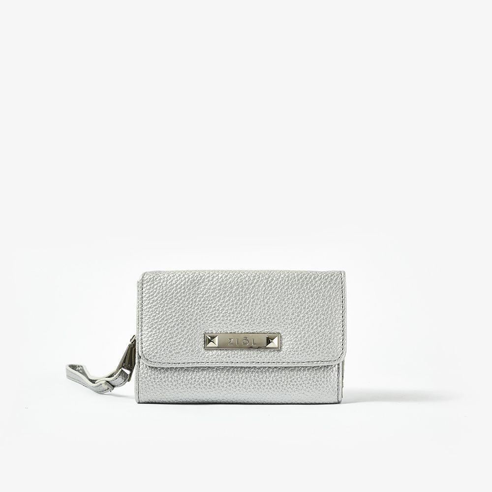 Lolola Billetera Mediana Con Cierre Exterior Plateado-0
