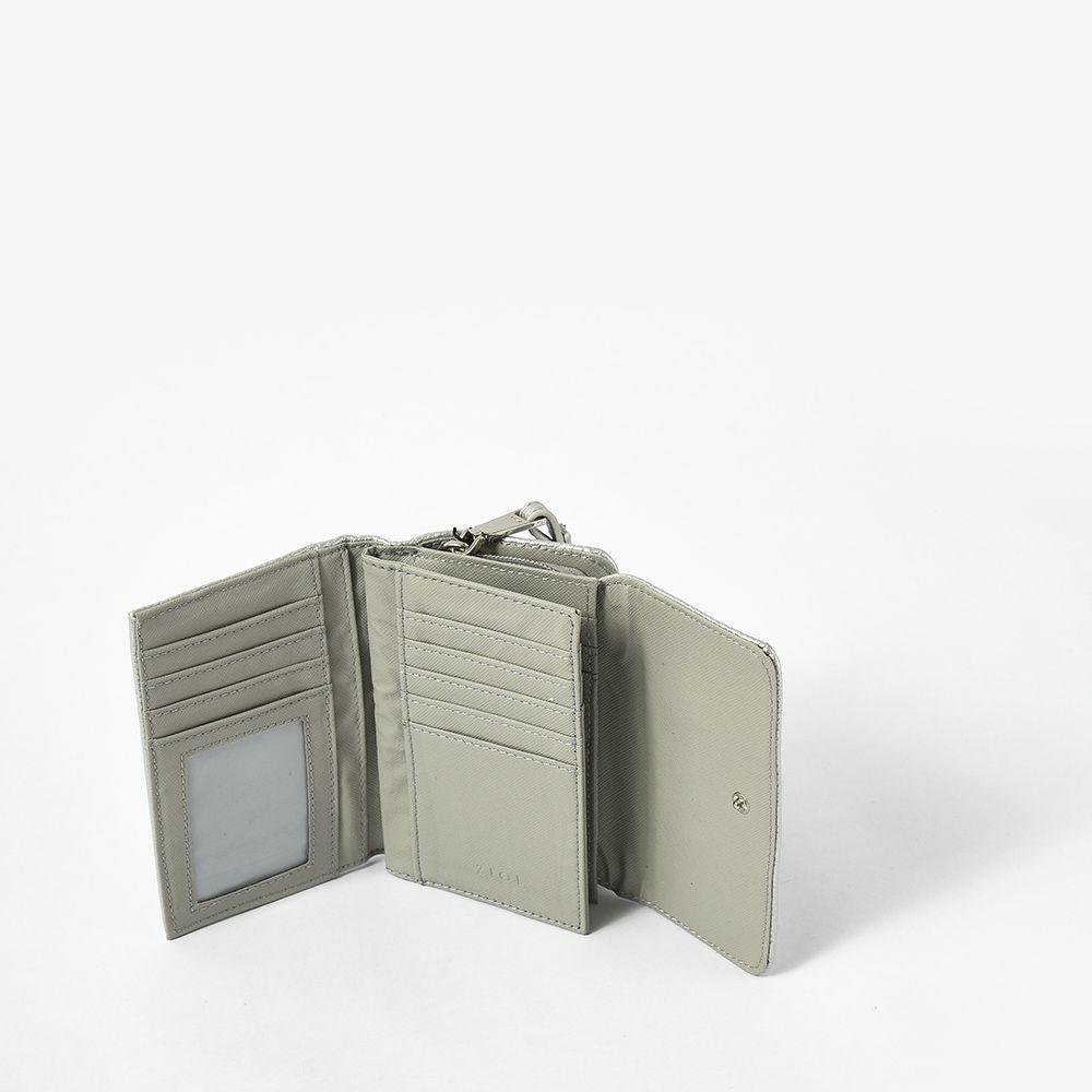 Lolola Billetera Mediana Con Cierre Exterior Plateado-3