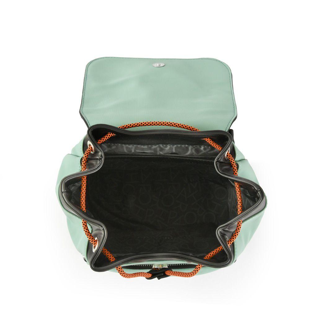 Mochila con tapa mediana lina verde agua-3