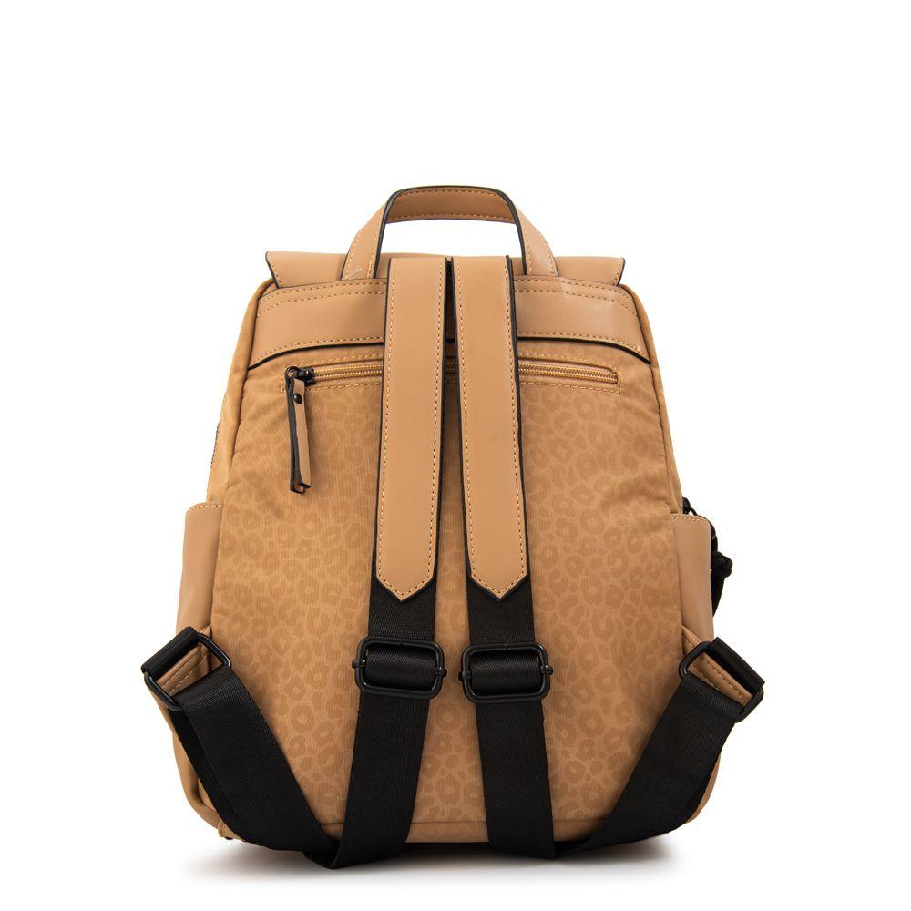 Mochila con tapa selina mediana beige-2