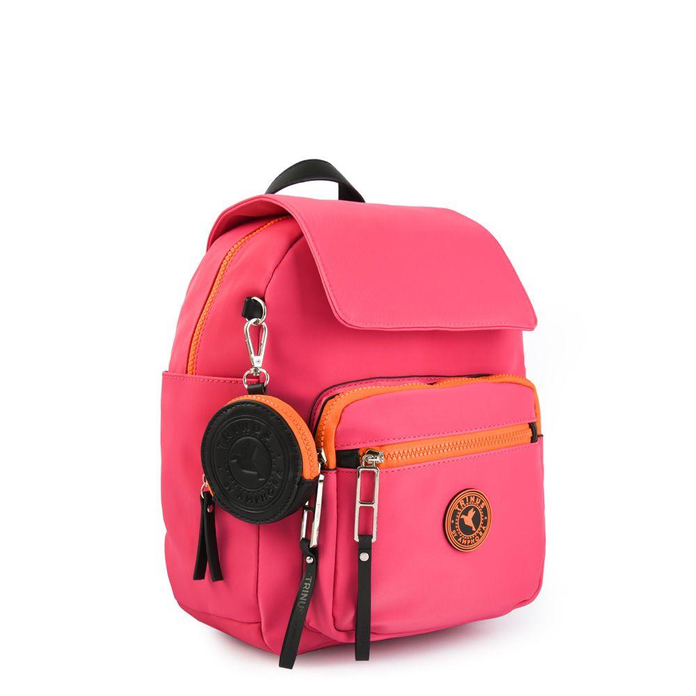 Mochila darby con tapa grande fucsia-1