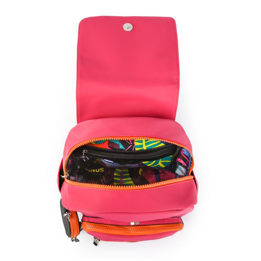 Mochila darby con tapa grande fucsia-3