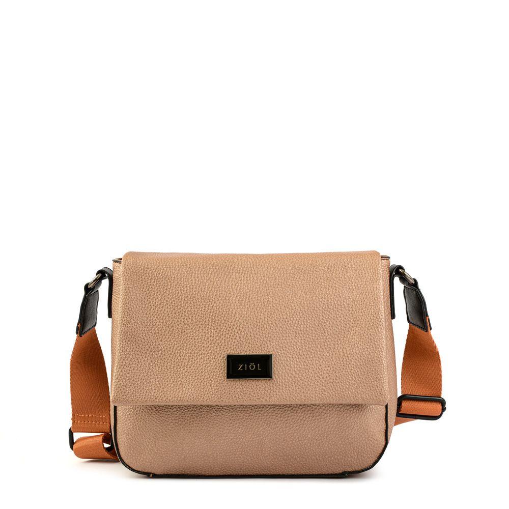 Cartera bandolera con tapa mediana charlize cobre-0