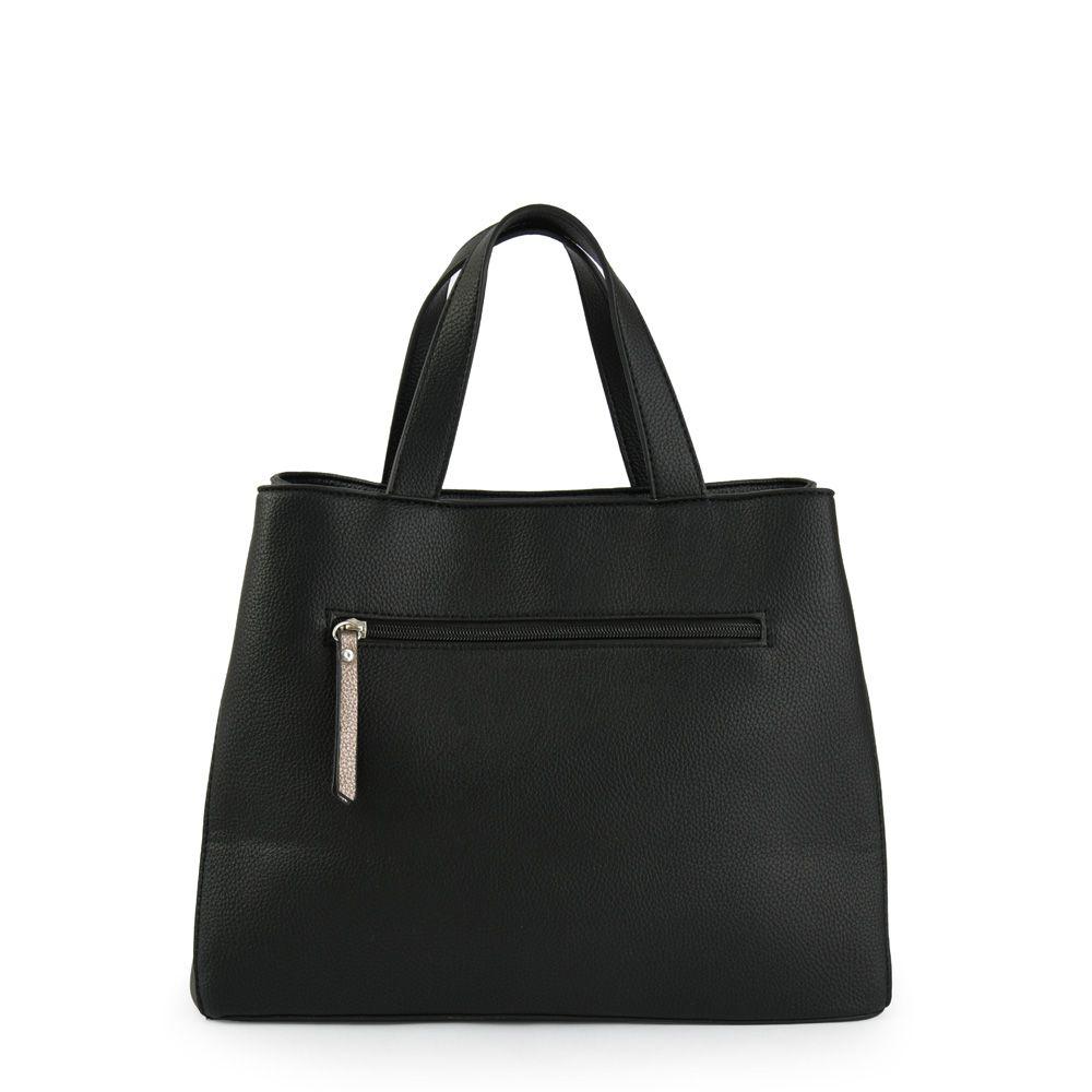 Cartera dos asas tres divisiones mediana lourd negro-2