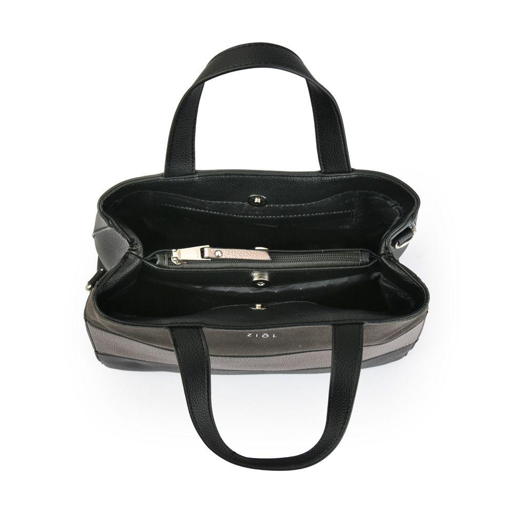 Cartera dos asas tres divisiones mediana lourd negro-3