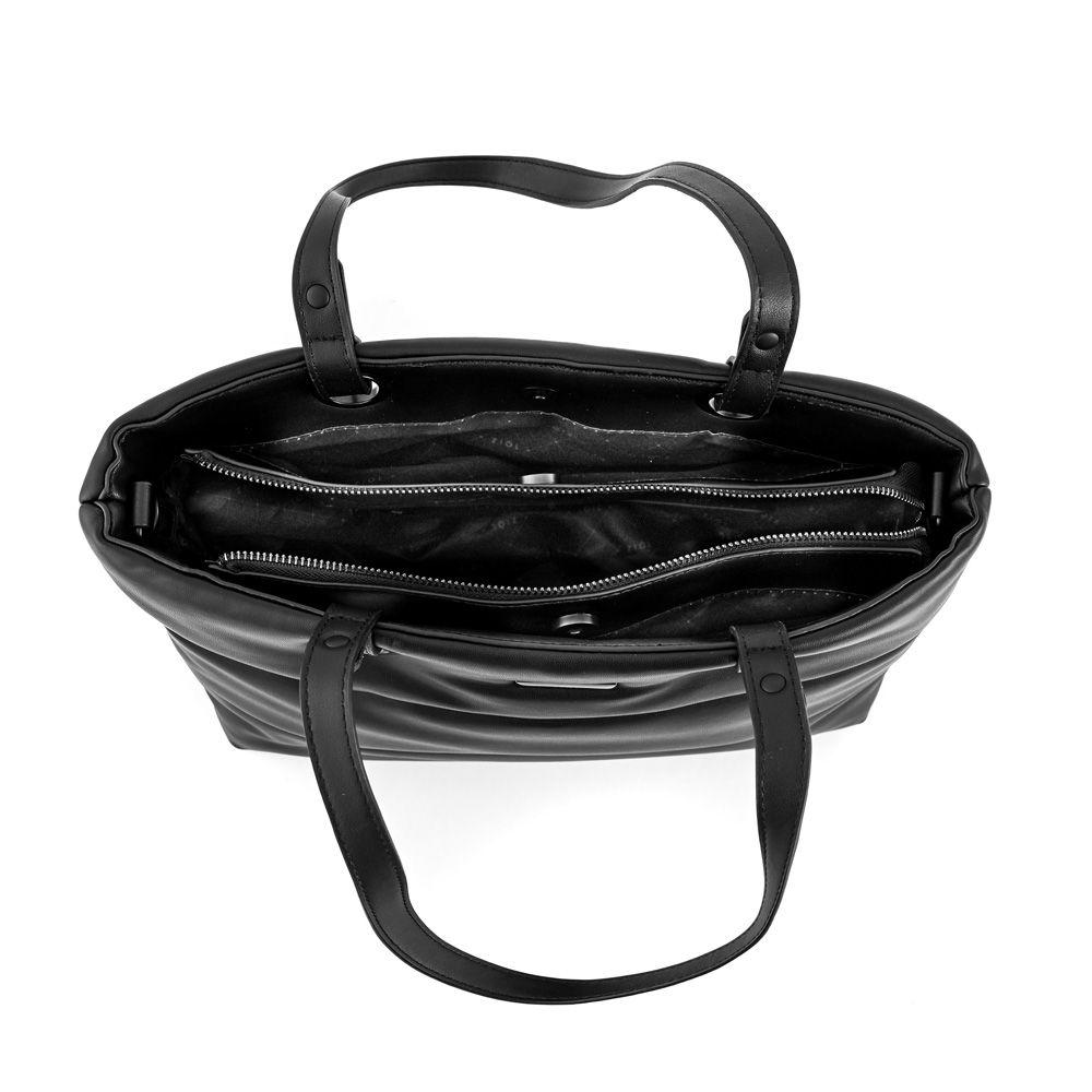 Cartera dos asas tres divisiones mediana sindra negro-3