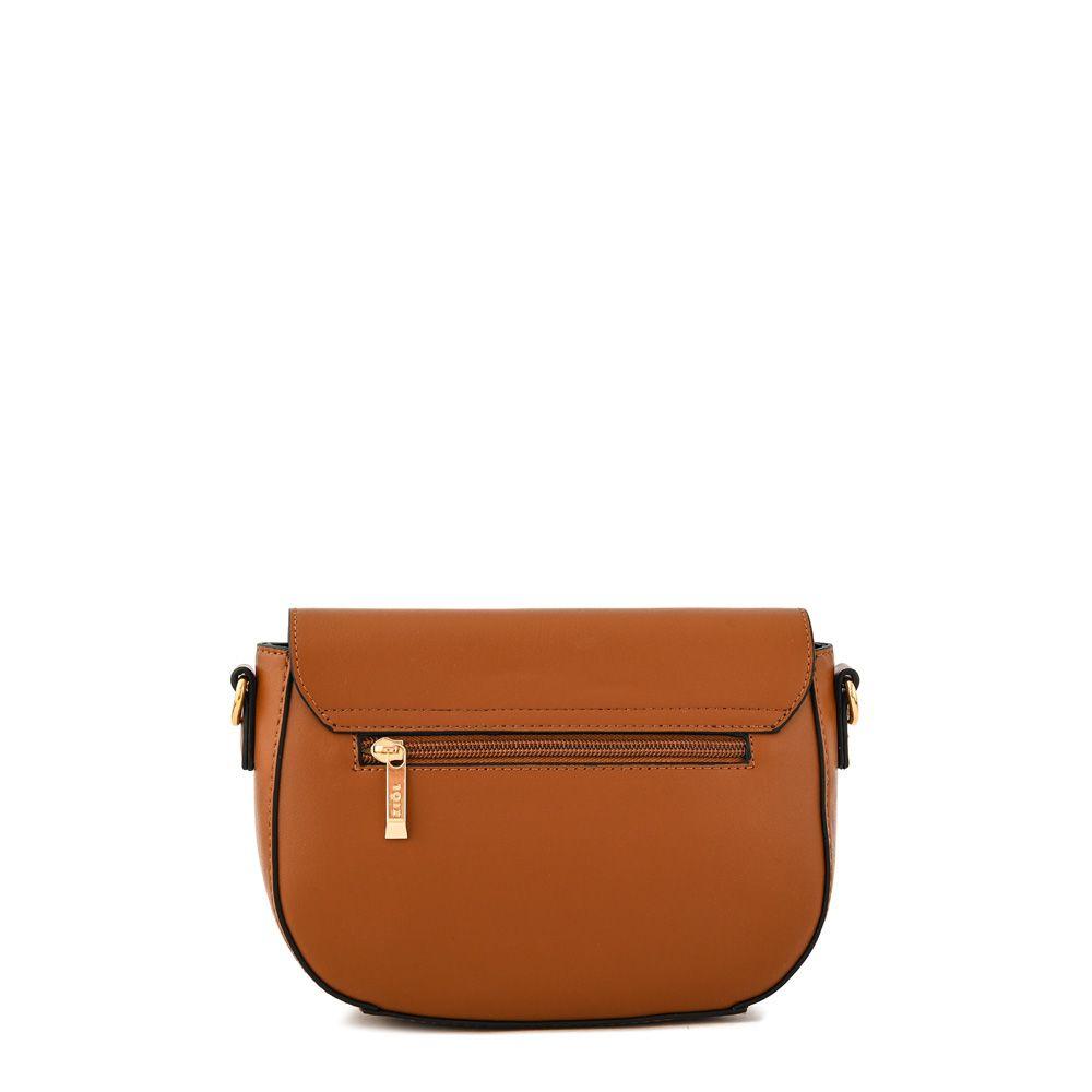 Cartera bandolera con tapa pequeña callie café-2