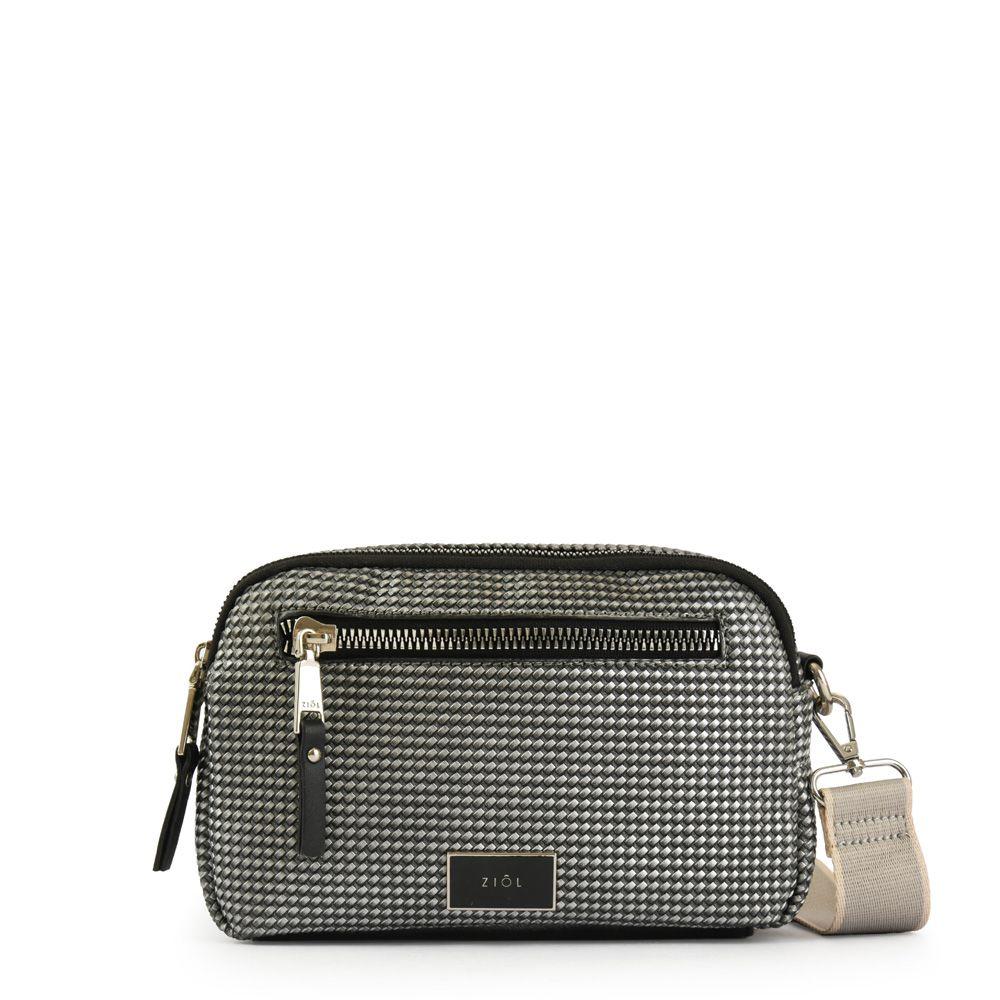 Cartera bandolera mediana cindy plateado-0
