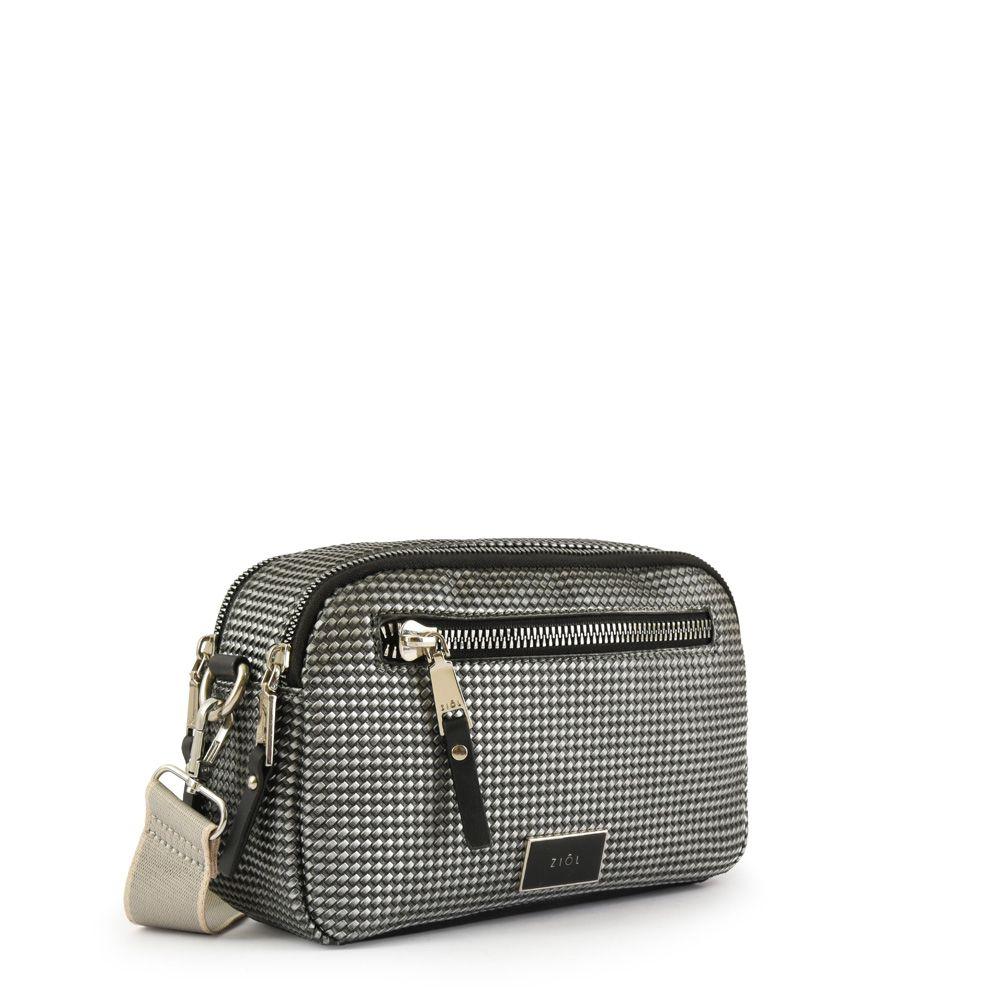 Cartera bandolera mediana cindy plateado-1