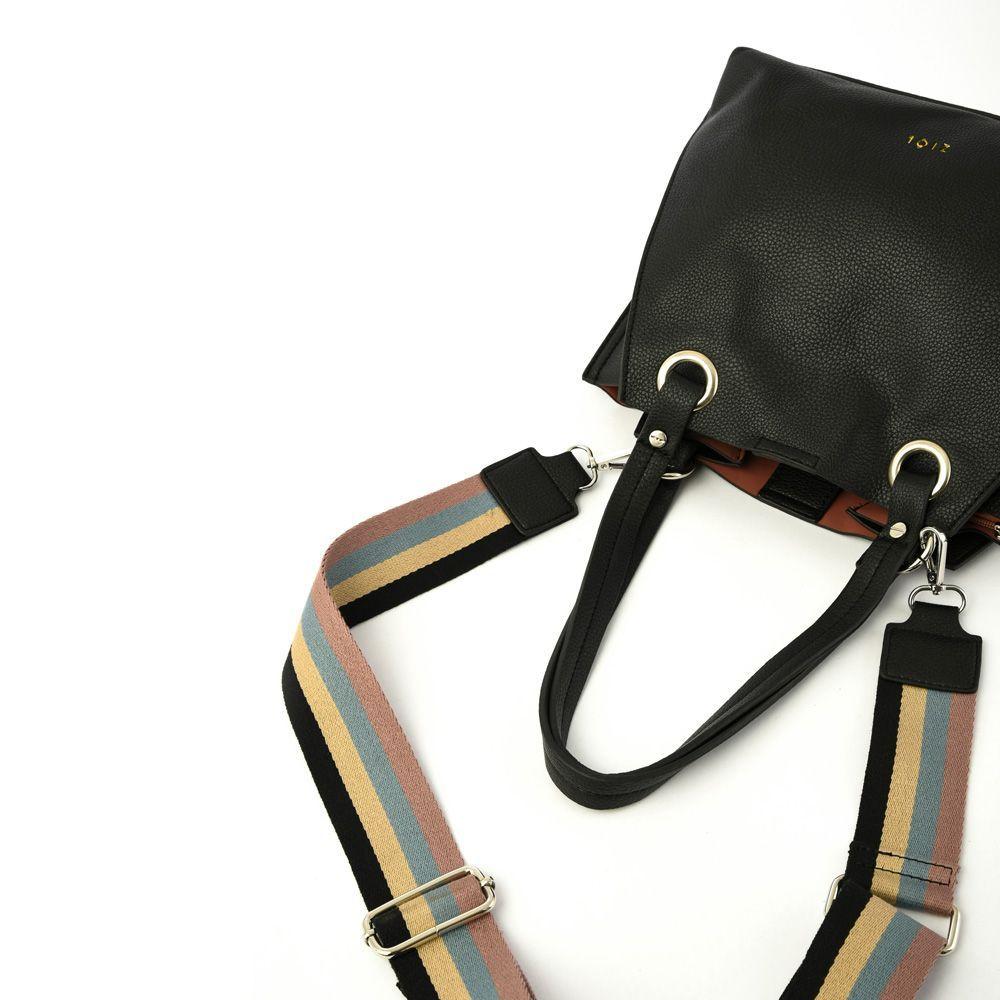 Suzette Cartera Tipo Dos Asas Tres Divisiones Negro-3