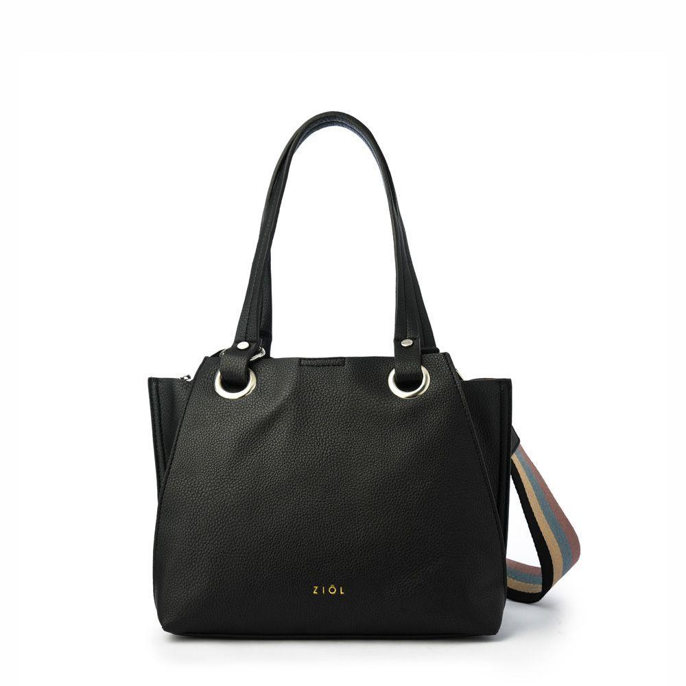 Suzette Cartera Tipo Dos Asas Tres Divisiones Negro-0