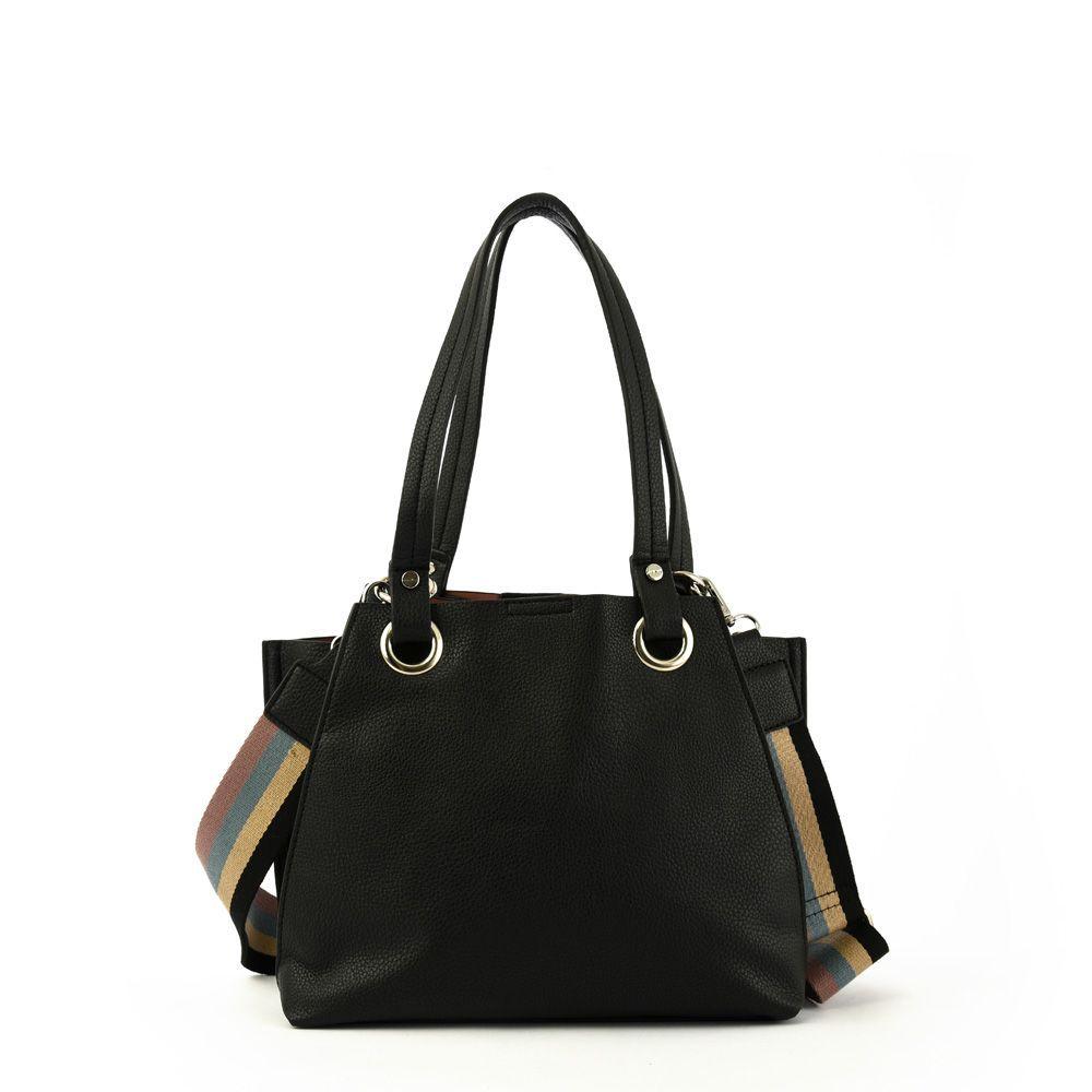 Suzette Cartera Tipo Dos Asas Tres Divisiones Negro-2