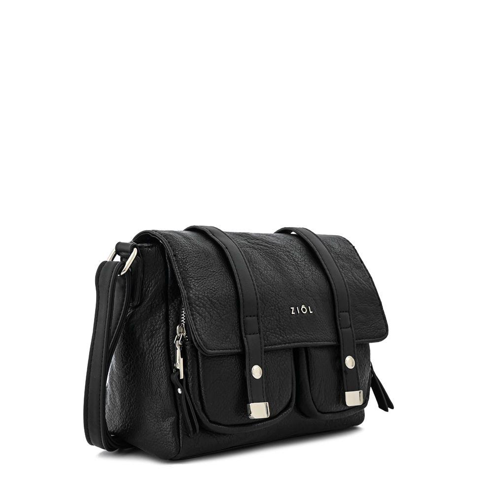Cartera bandolera con tapa mediana erzurum negro especial-1