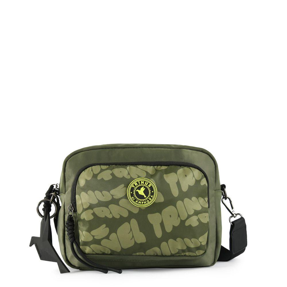 Cartera bandolera mediana parl verde oliva-0