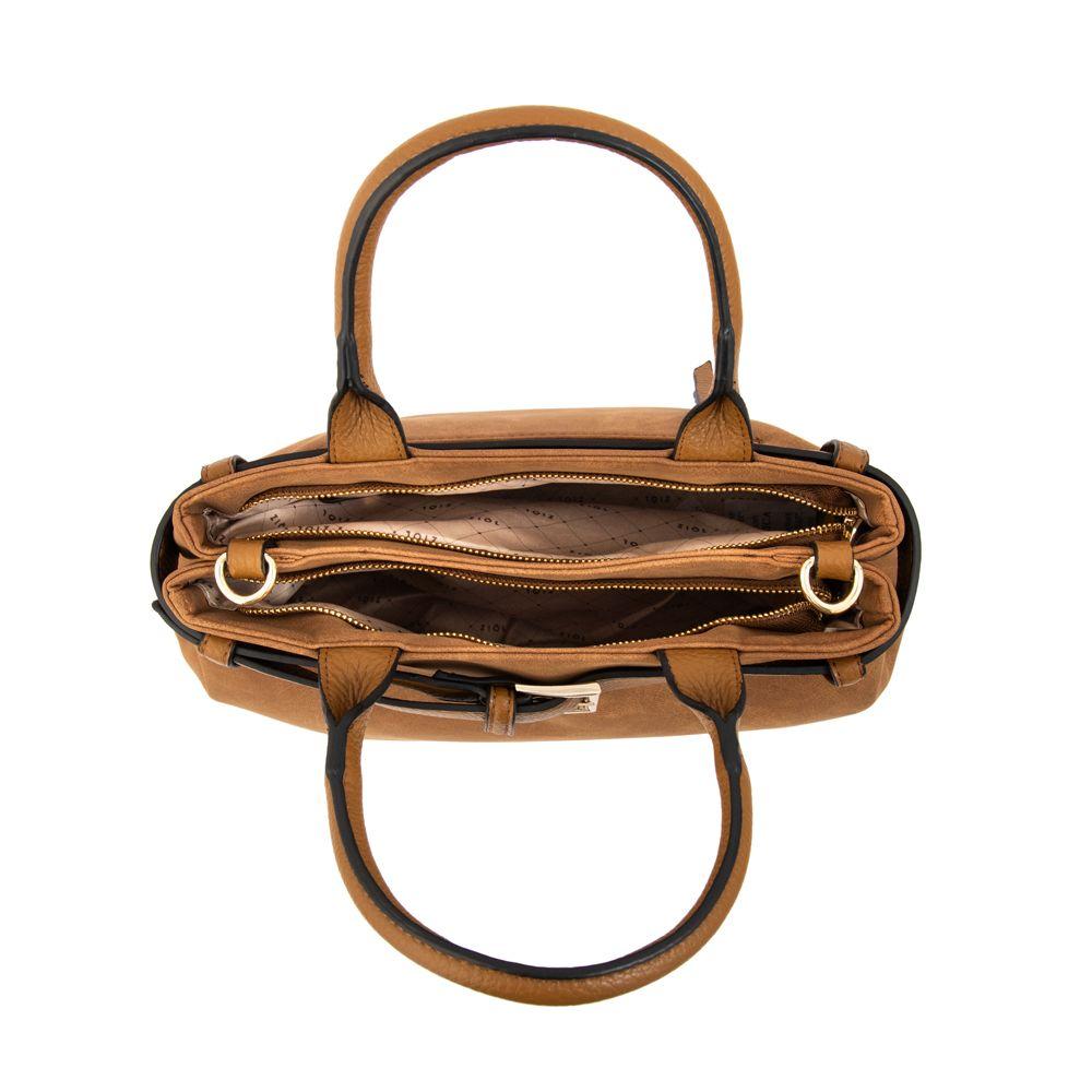 Cartera Dos Asas marina mediana café-3