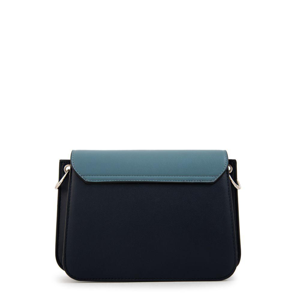 Cartera Bandolera con tapa karina mediana azul oscuro-2