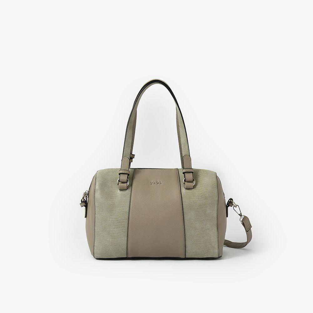 Liunin Cartera Tipo Dos Asas Baul Gris Claro Y Plata-0