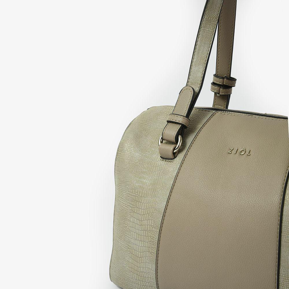 Liunin Cartera Tipo Dos Asas Baul Gris Claro Y Plata-3