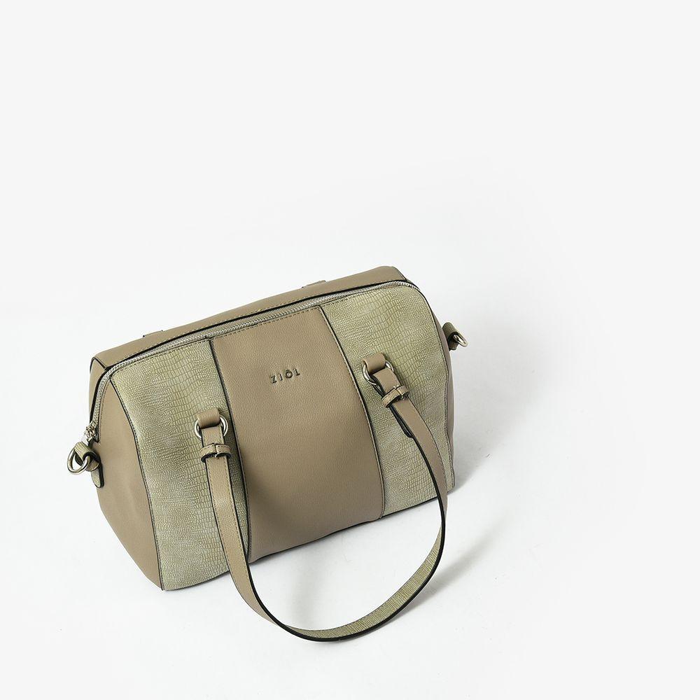 Liunin Cartera Tipo Dos Asas Baul Gris Claro Y Plata-2