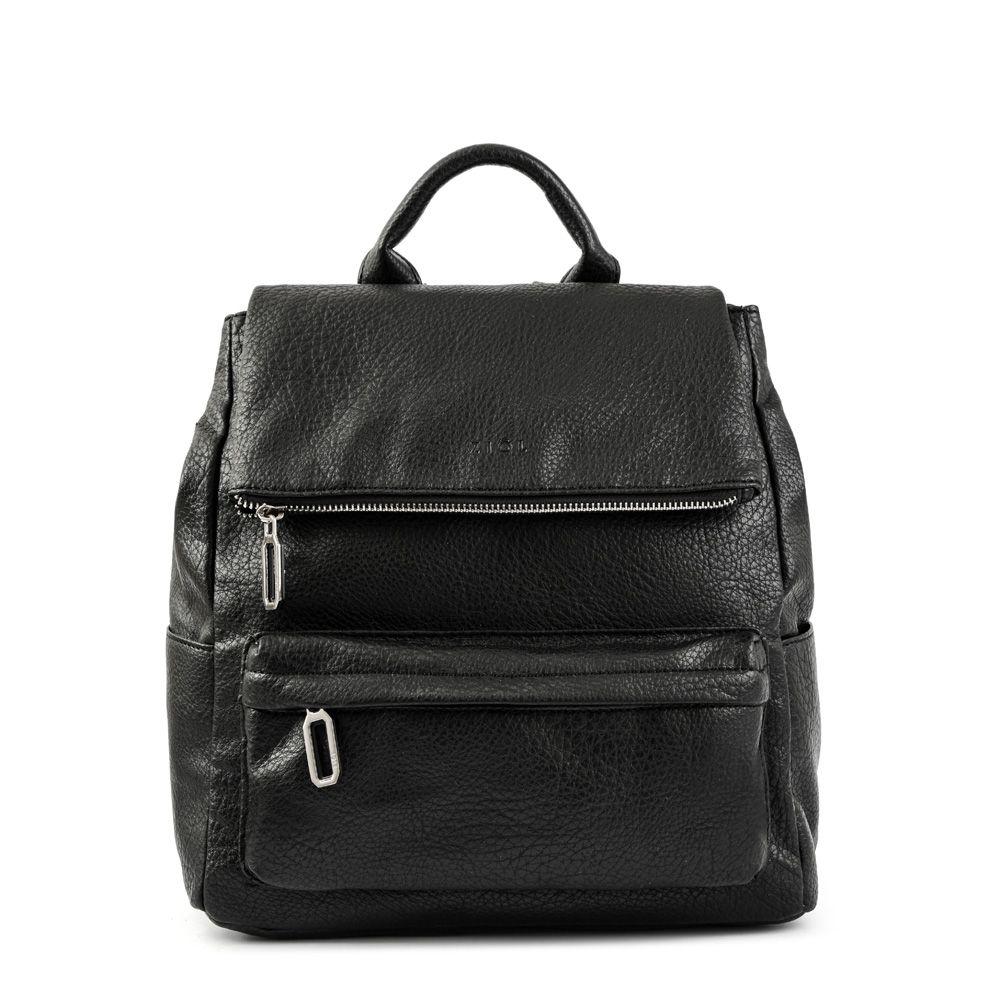 Mochila Con Tapa Mediana Byanca Negro-0