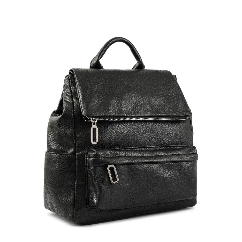 Mochila Con Tapa Mediana Byanca Negro-1