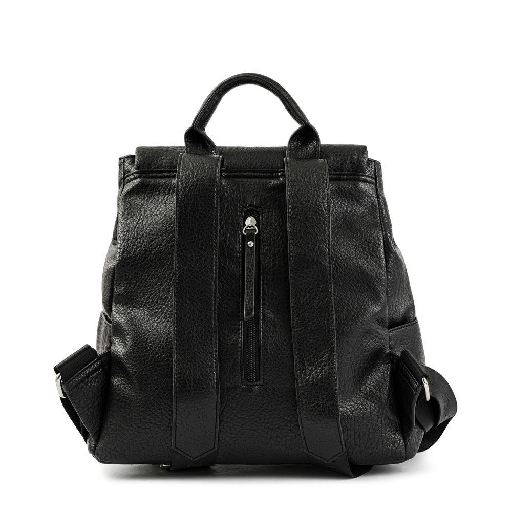 Mochila Con Tapa Mediana Byanca Negro-2