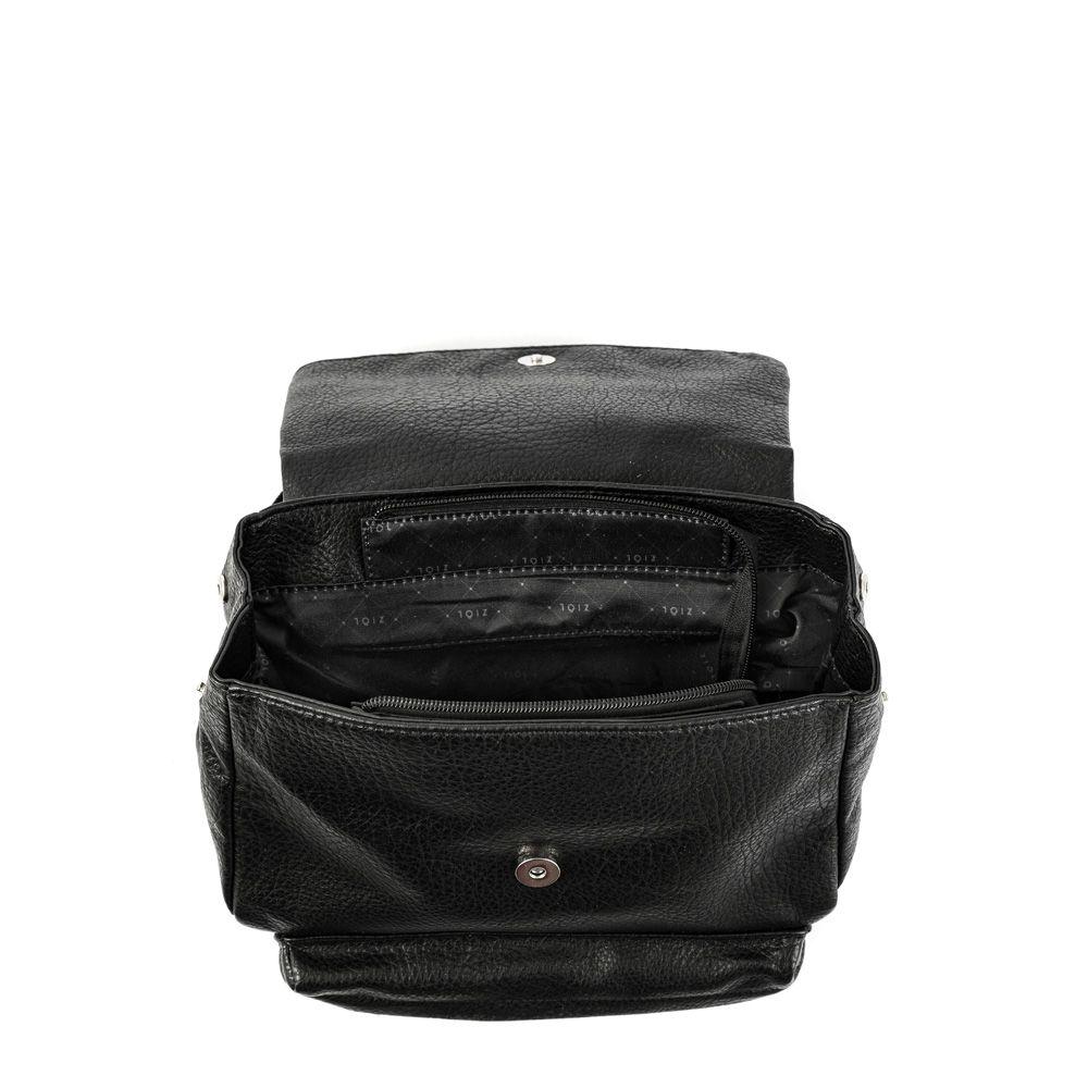 Mochila Con Tapa Mediana Byanca Negro-3