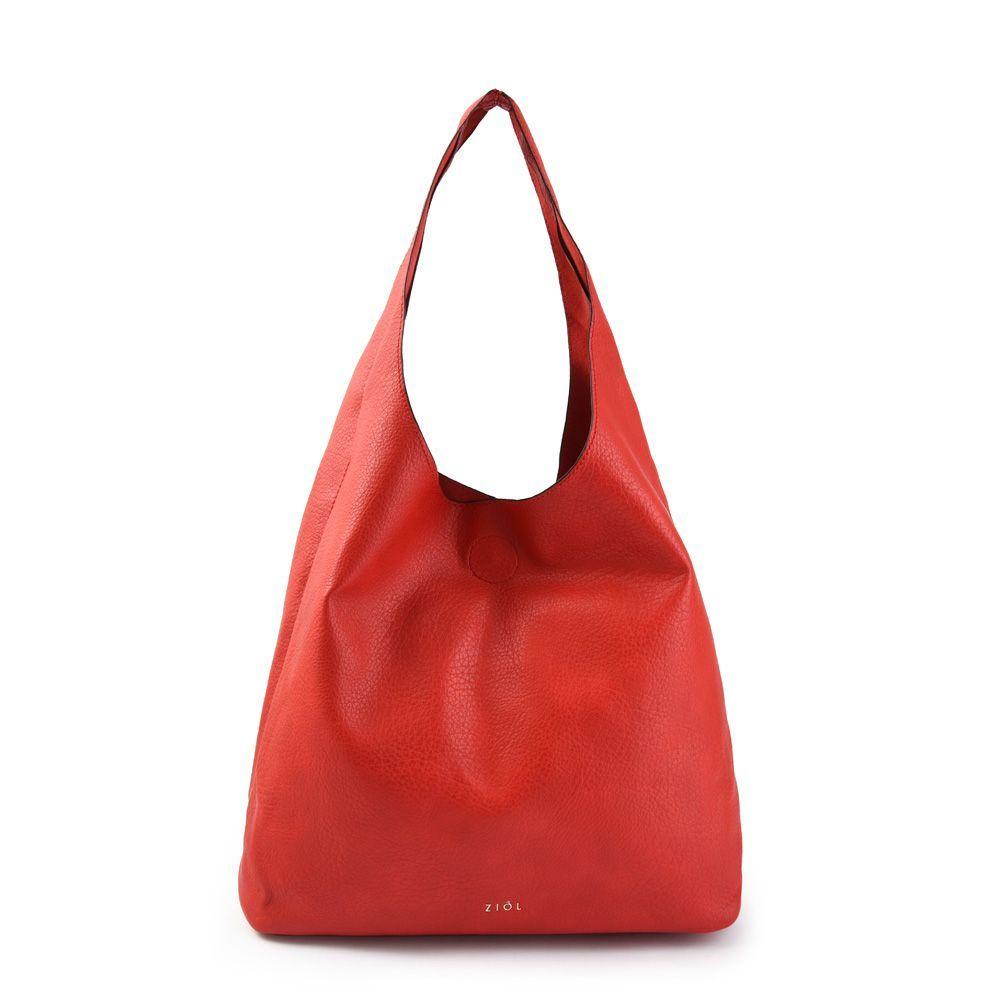 Prudens Cartera Bolso Oval Grande Rojo-0