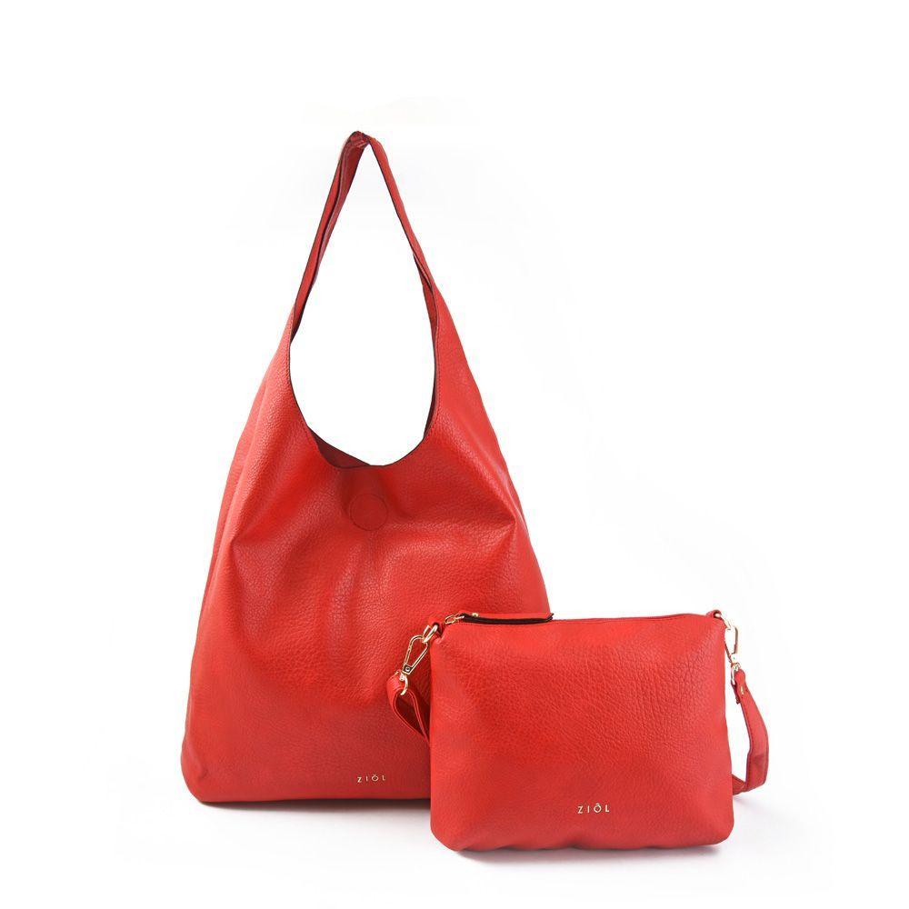 Prudens Cartera Bolso Oval Grande Rojo-3