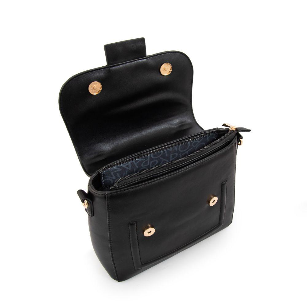 Cartera Bandolera con tapa carmina mediana negro-3