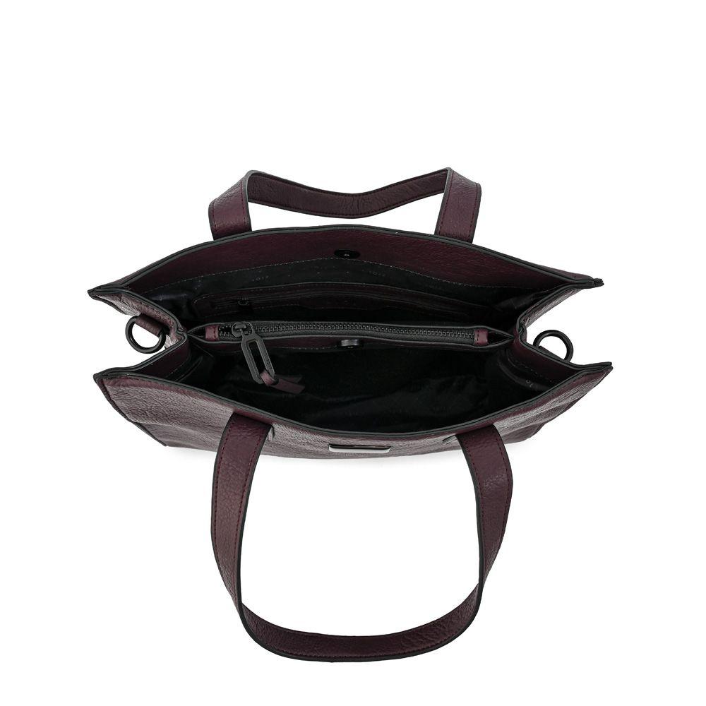 Cartera dos asas tres divisiones mediana nicki café oscuro-3