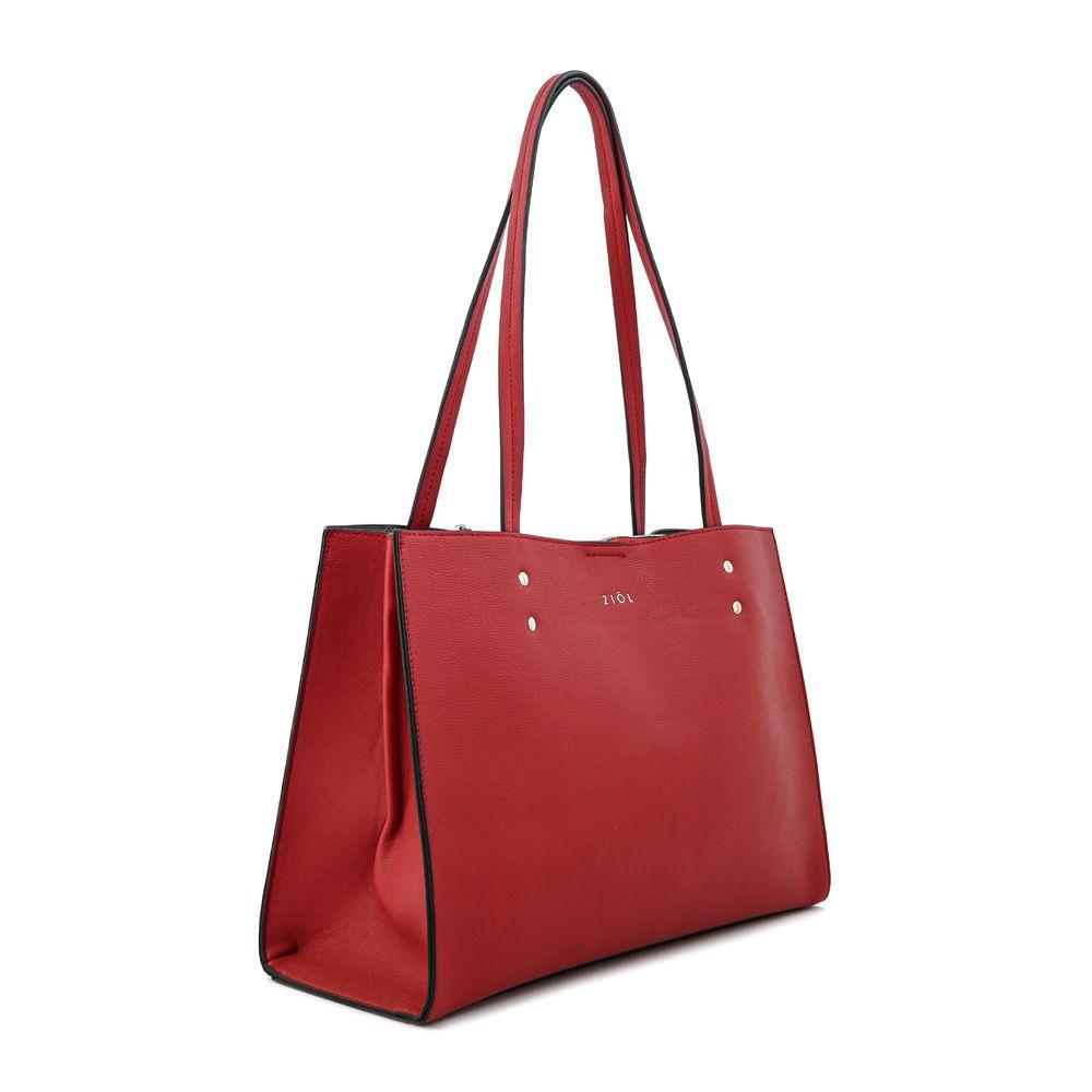 Cartera dos asas tres divisiones mediana harley rojo-1
