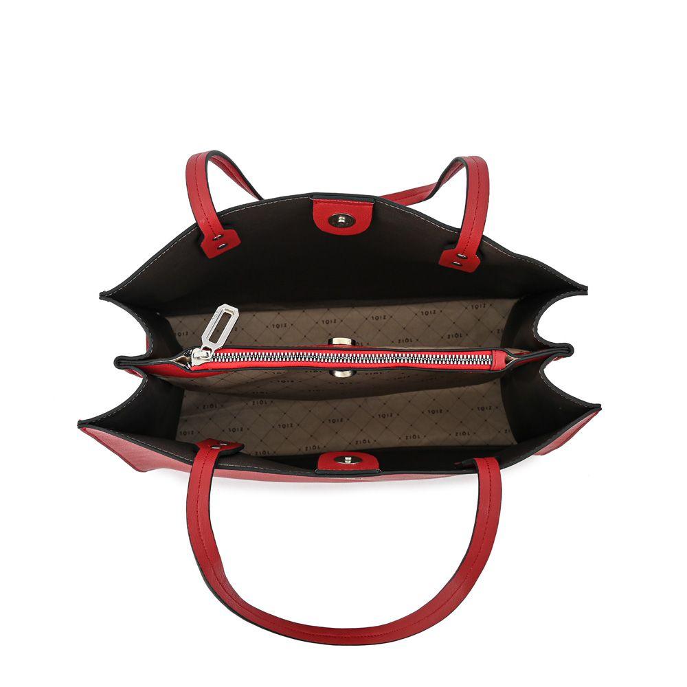 Cartera dos asas tres divisiones mediana harley rojo-3