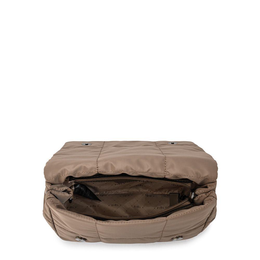 Cartera bandolera con tapa mediana tanya taupe-3