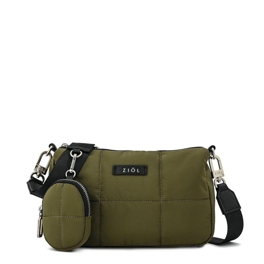 Cartera bandolera mediana nacha verde oliva-0