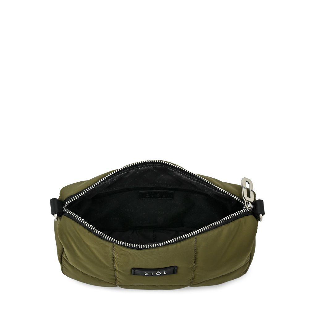 Cartera bandolera mediana nacha verde oliva-3