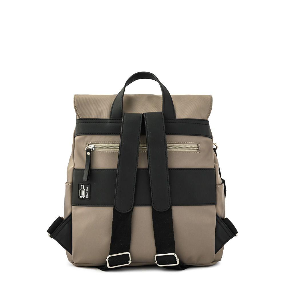 Mochila con tapa mediana odelia beige oscuro-2