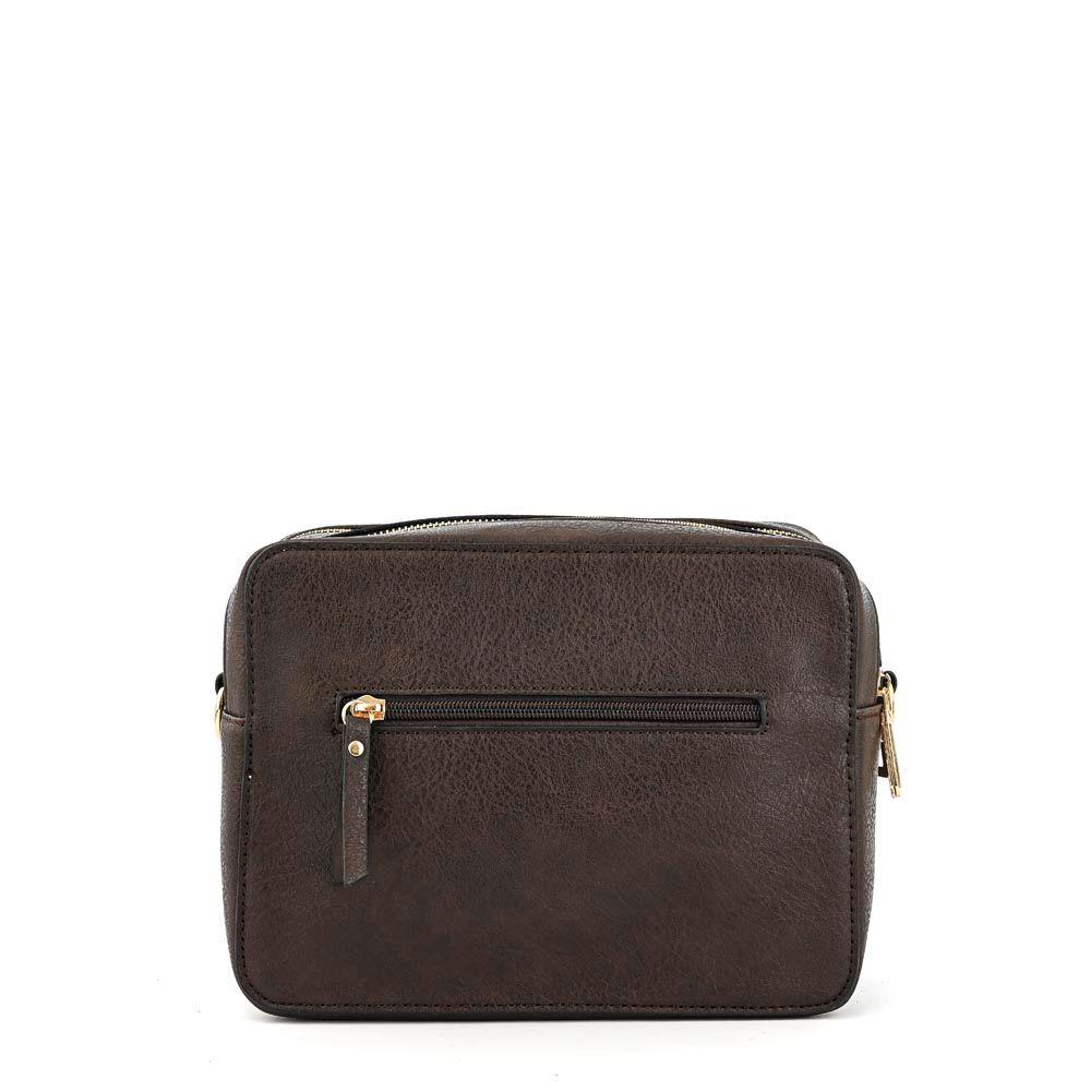 Cartera bandolera pequeña milena café oscuro-2
