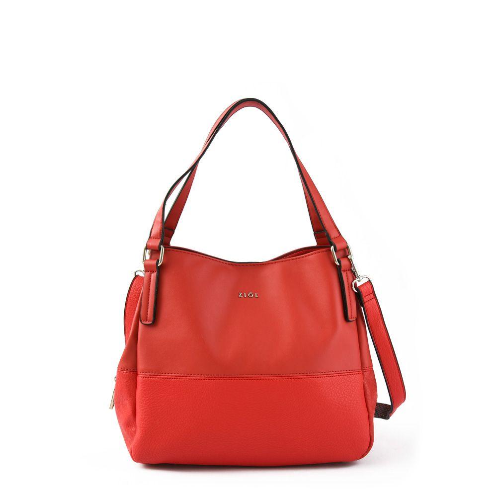 Cartera dos asas tres divisiones grande casia rojo-0