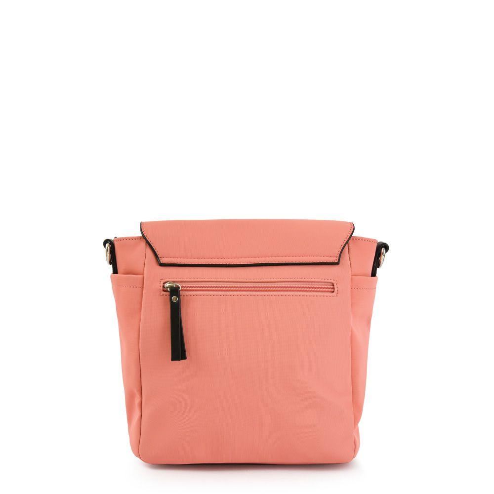 Cartera bandolera con tapa mediana lina coral-2