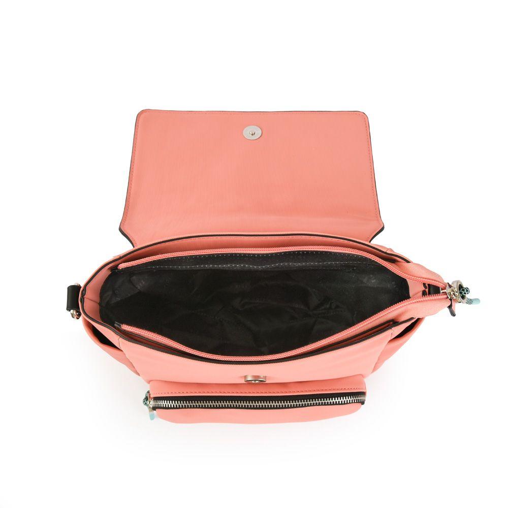 Cartera bandolera con tapa mediana lina coral-3
