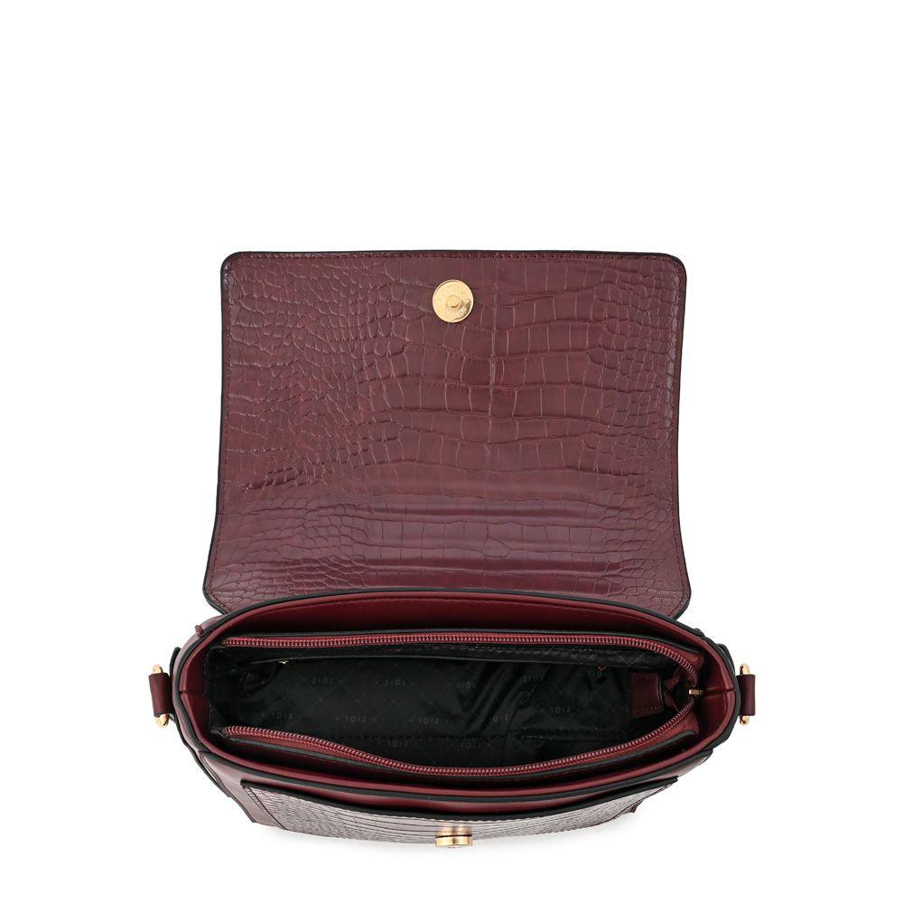 Cartera bandolera con tapa mediana ariana burdeo-3