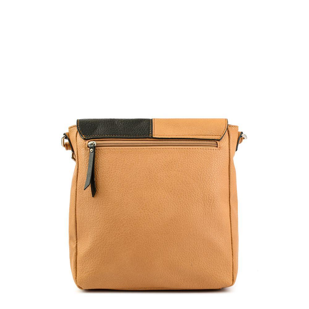 Cartera bandolera con tapa grande elinna camel-2