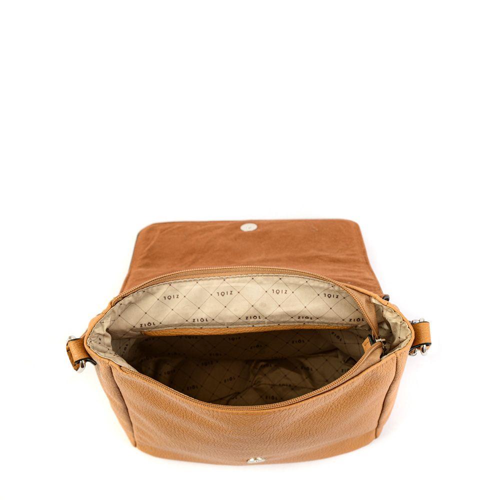 Cartera bandolera con tapa grande elinna camel-3