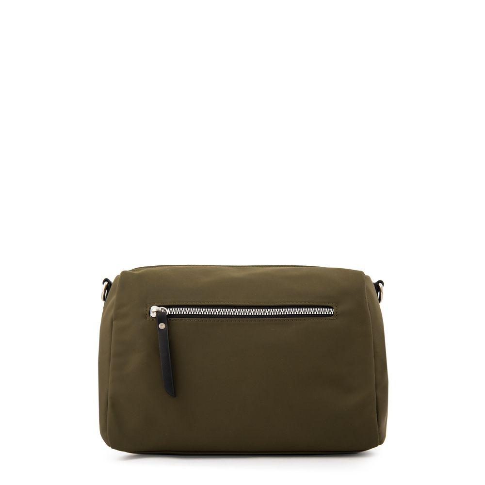 Cartera bandolera college pequeña verde oliva-2