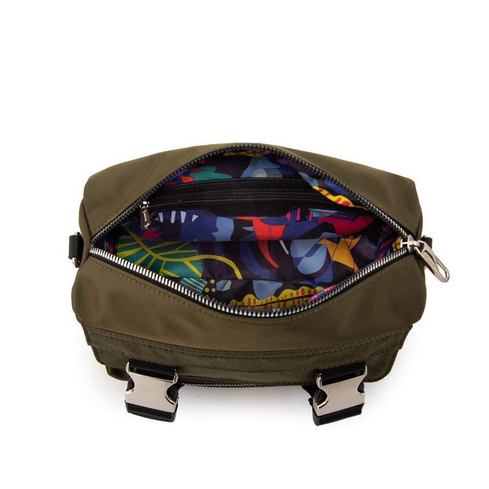 Cartera bandolera college pequeña verde oliva-3