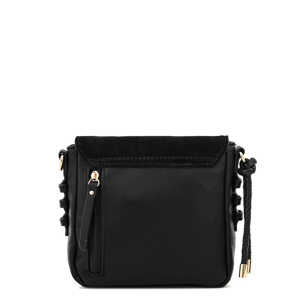 Cartera bandolera con tapa pequeña melchy negro especial-2