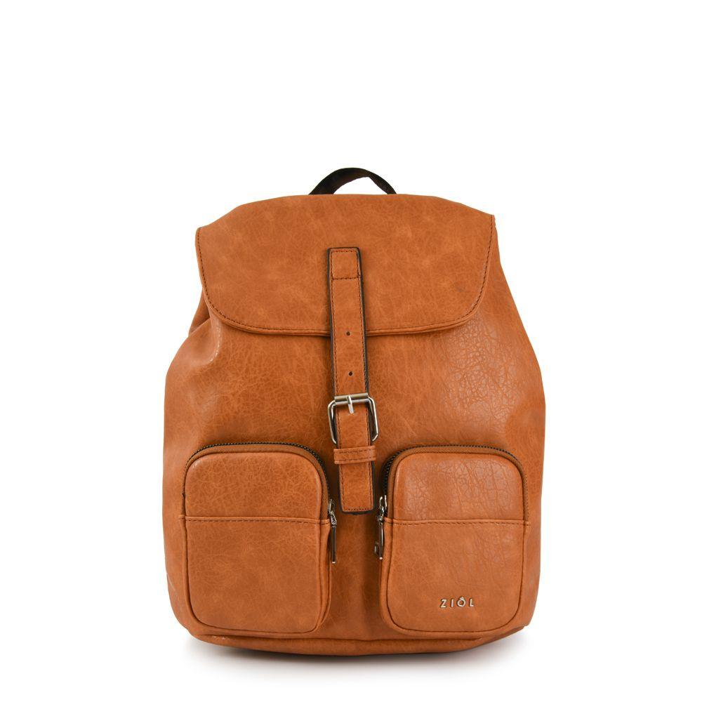 Mochila con tapa mediana basy camel-0